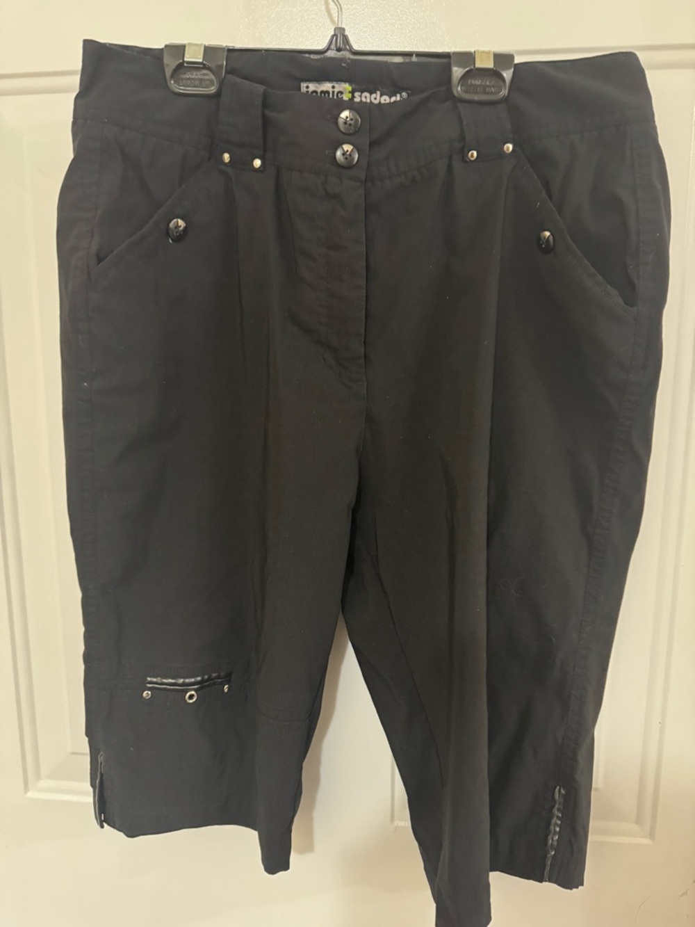 jamie sadock Black Bermuda Shorts  with Neon Lime Logo Accent